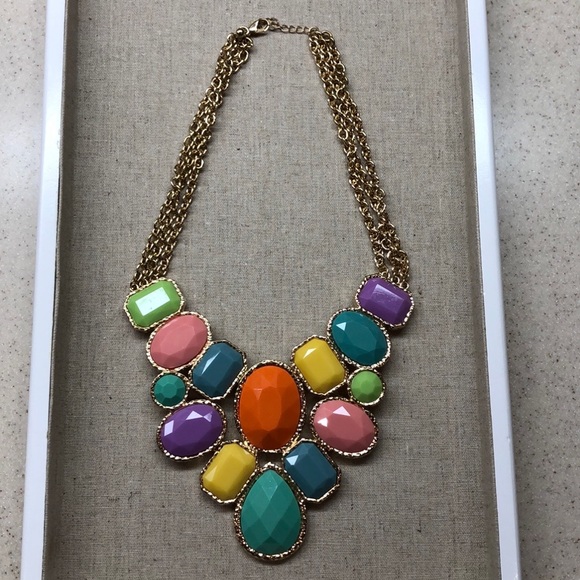 Multi-Colored Statement Necklace - Picture 2 of 6